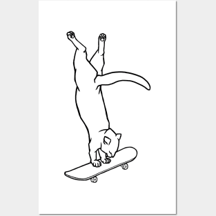 Handstand Meow Posters and Art
